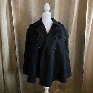 Good used condition Banana Republic cape pea coat with belt.